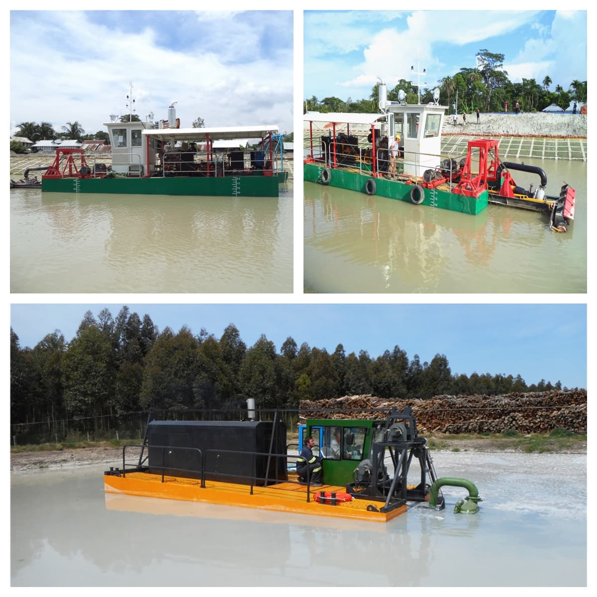 Hydraulic Propelled Auger Head Suction Dredger for River Lake Pond Dredging Hydraulic Propelled Auger Head Suction Dredger for River Lake Pond Dredging